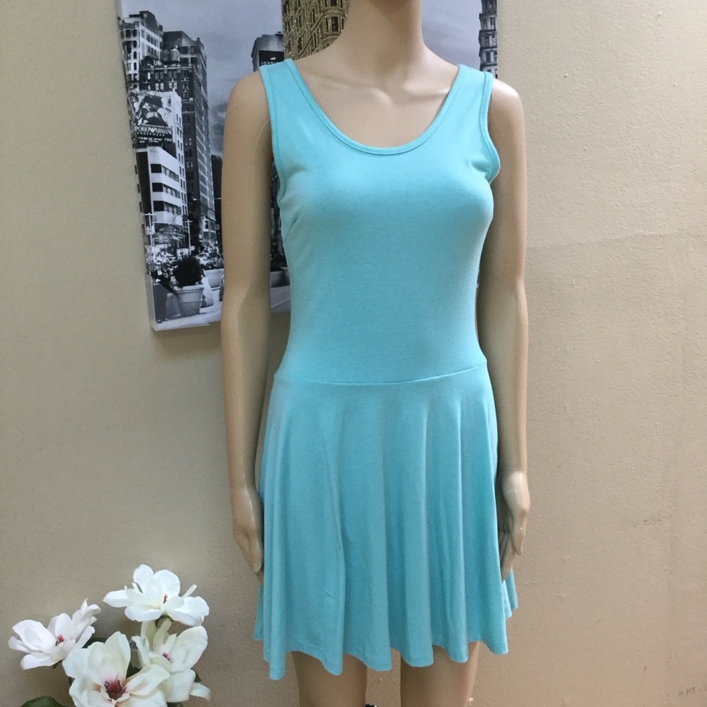 Foreign Exchange Sleeveless Aqua Mini Dress